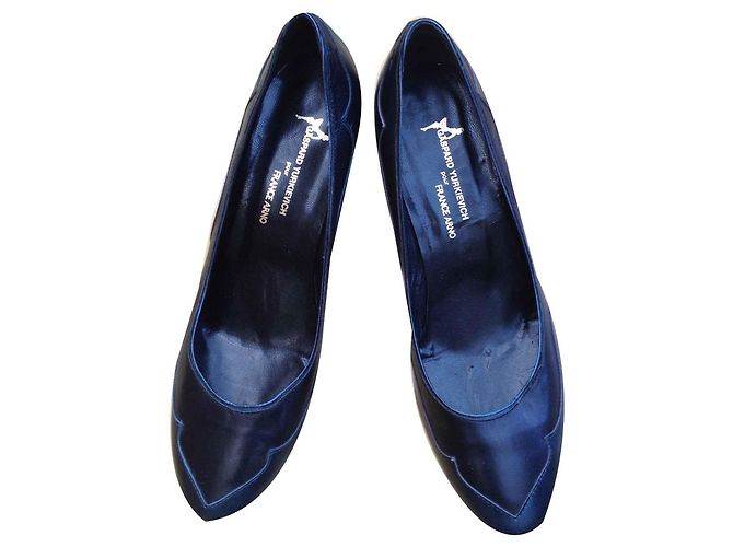 Gaspard Yurkievich Pompe in pelle bicolore Nero Blu - vista 2
