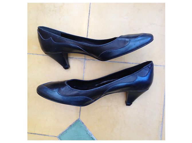 Gaspard Yurkievich Pompe in pelle bicolore Nero Blu - vista 3