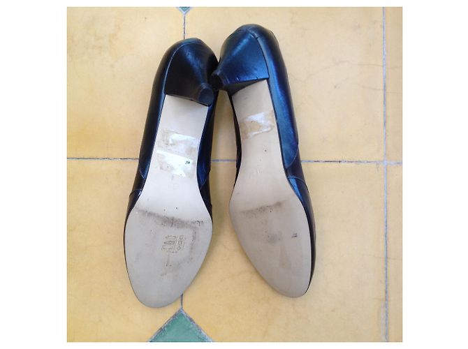 Gaspard Yurkievich Pompe in pelle bicolore Nero Blu - vista 4