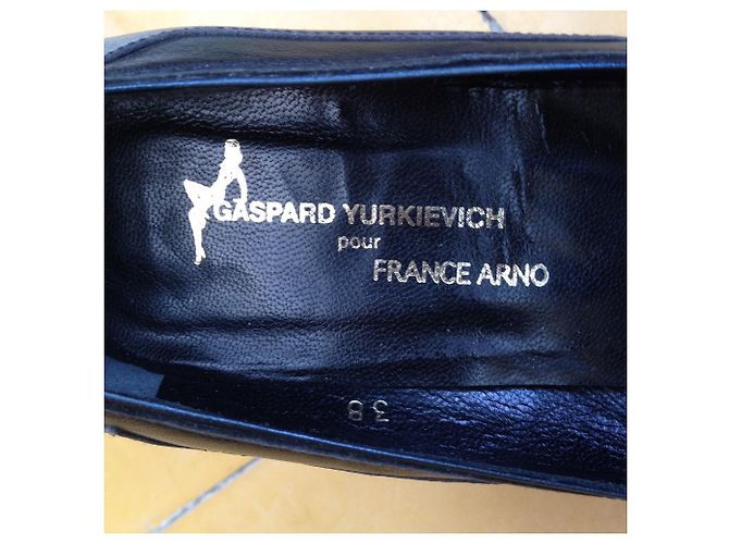 Gaspard Yurkievich Pompe in pelle bicolore Nero Blu - vista 5