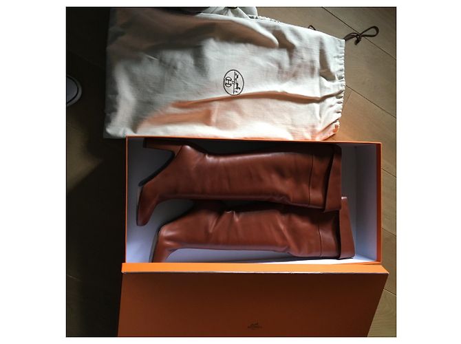 Hermès Lederstiefel Hellbraun - Ansicht 2