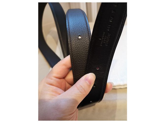 Hermès Ledergürtel 32MM Schwarz Dunkelbraun - Ansicht 2