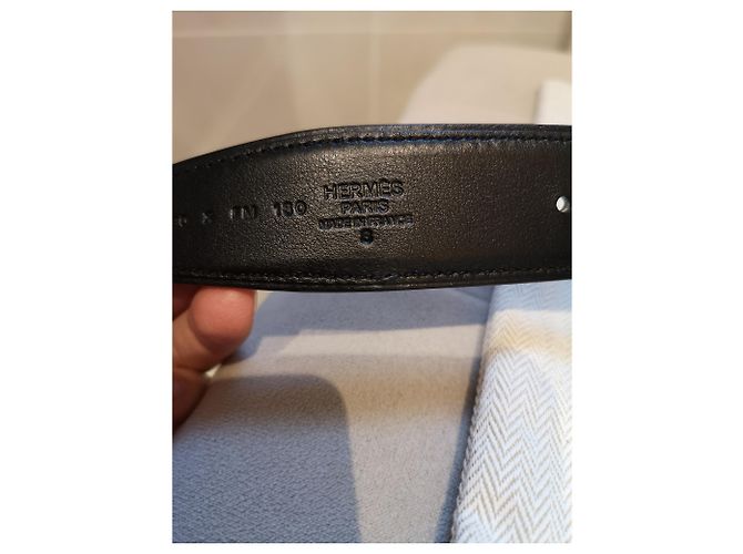 Hermès Ledergürtel 32MM Schwarz Dunkelbraun - Ansicht 5