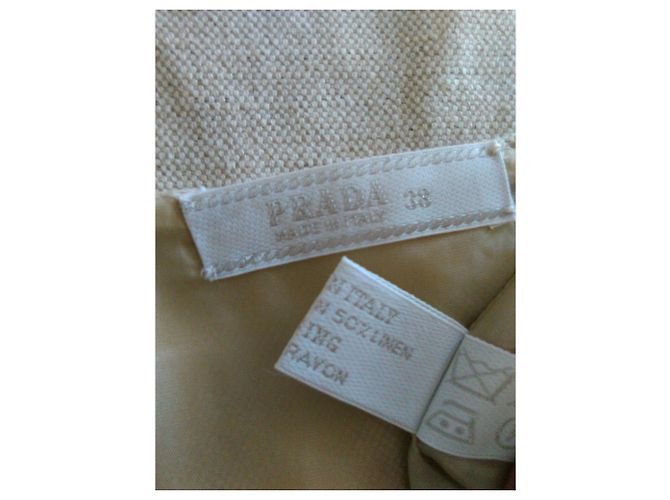 Saia PRADA midi em Linho e Algodão - vista 3