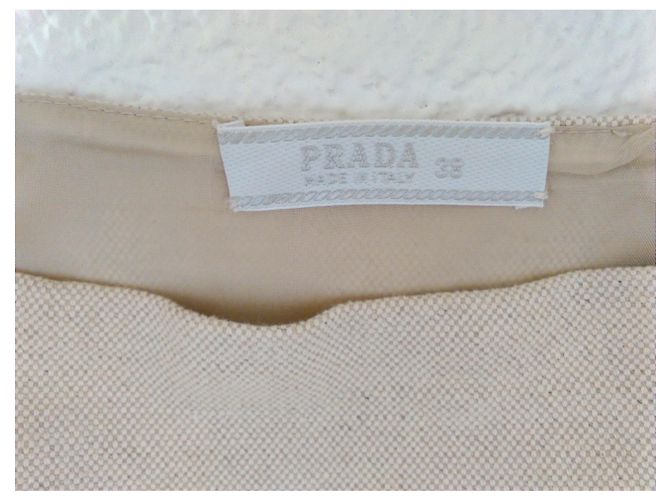 Saia PRADA midi em Linho e Algodão - vista 4