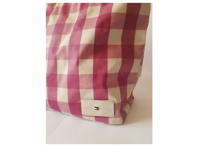 Borsa Tommy Hilfiger Tartan Rosa e Bianco PVC - vista 3