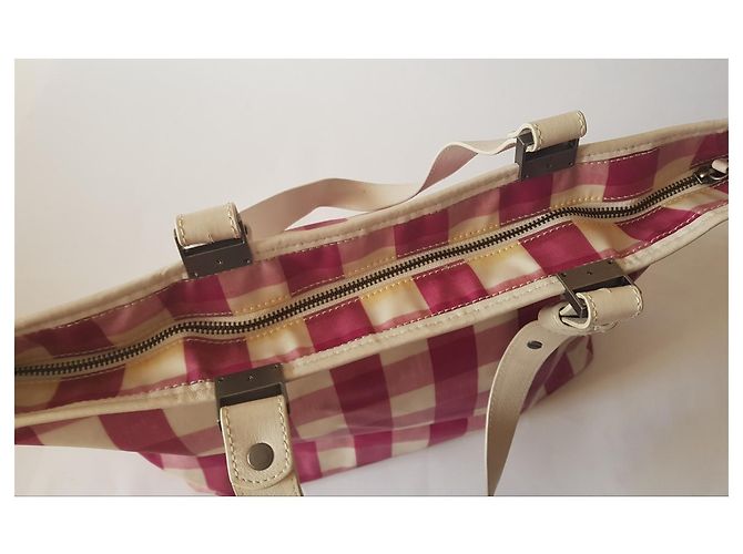 Borsa Tommy Hilfiger Tartan Rosa e Bianco PVC - vista 6
