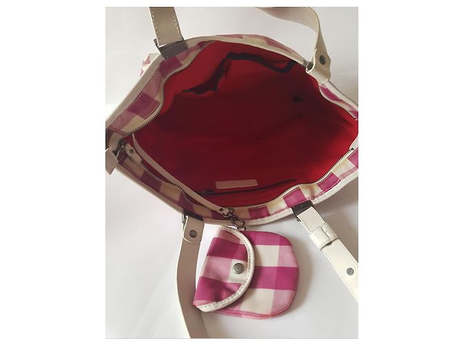 Borsa Tommy Hilfiger Tartan Rosa e Bianco PVC - vista 7