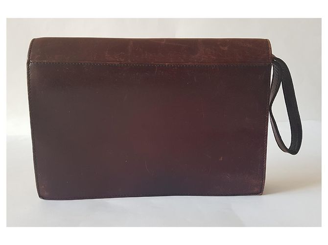 Pochette Aigner in pelle marrone - vista 4