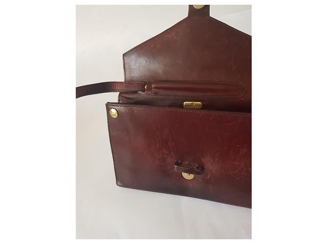 Pochette Aigner in pelle marrone - vista 5