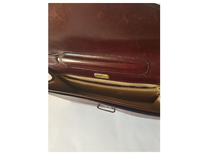 Pochette Aigner in pelle marrone - vista 6