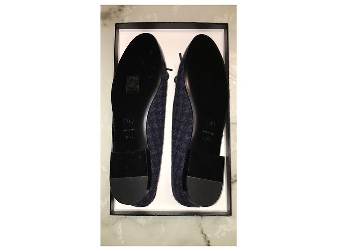 Ballerine Chanel nero / blu / nero - vista 3