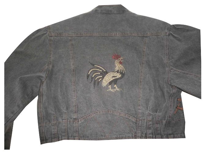 Autre Marque Chaqueta de algodón gris oscuro talla 40 Gris antracita - vista 2
