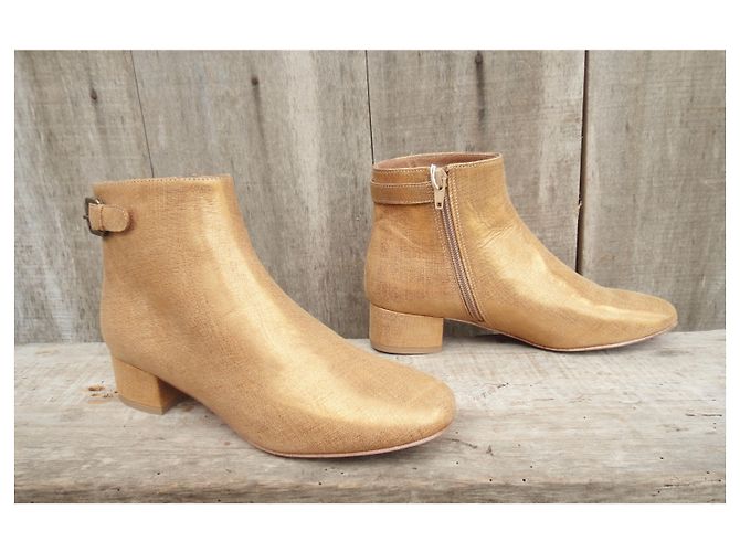 botas Sessun modelo Twiggy, Novo Dourado - vista 4