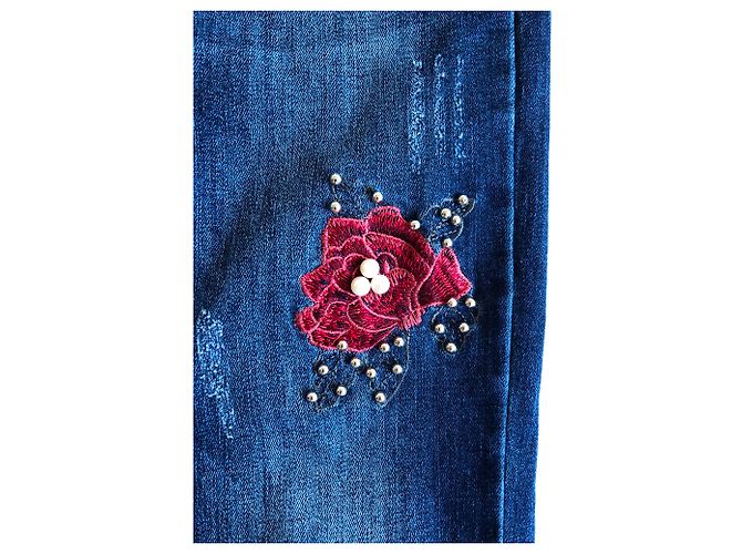 Autre Marque Absolu Paris - Enge Jeans mit Blumenmuster - Ansicht 3