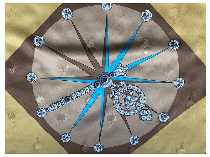 Sciarpa Cartier in seta marrone 85x85cm - vista 5