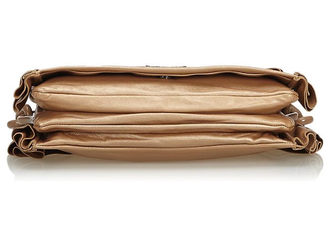 Borsa a tracolla a catena in pelle marrone Prada - vista 4