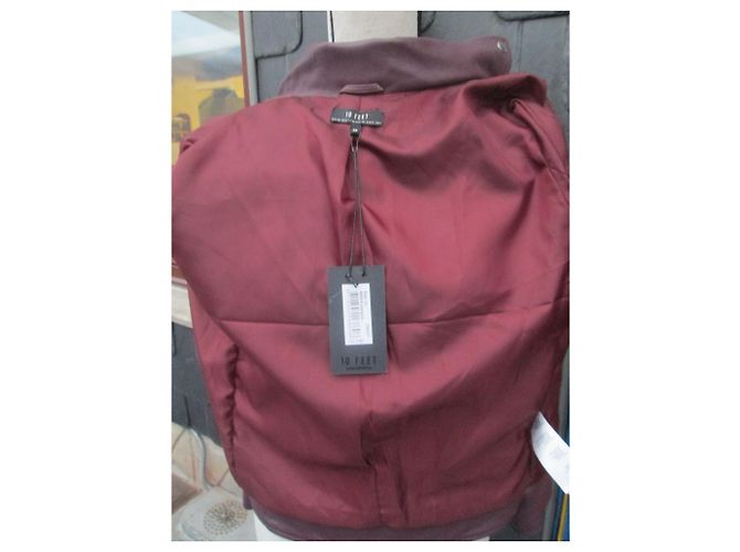 Autre Marque 10 FEET Perfecto Lederjacke Aubergine - Ansicht 5