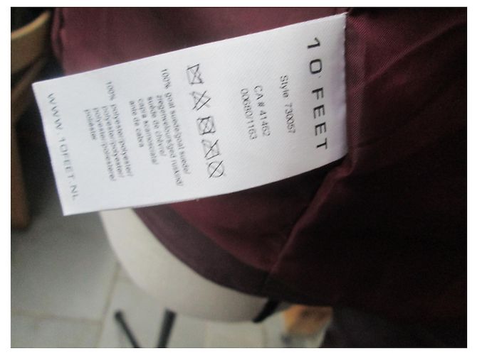 Autre Marque 10 FEET Perfecto Lederjacke Aubergine - Ansicht 6