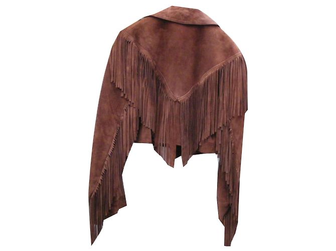 Autre Marque Western Wildlederjacke Dunkelbraun Deerskin Größe 42 - Ansicht 2