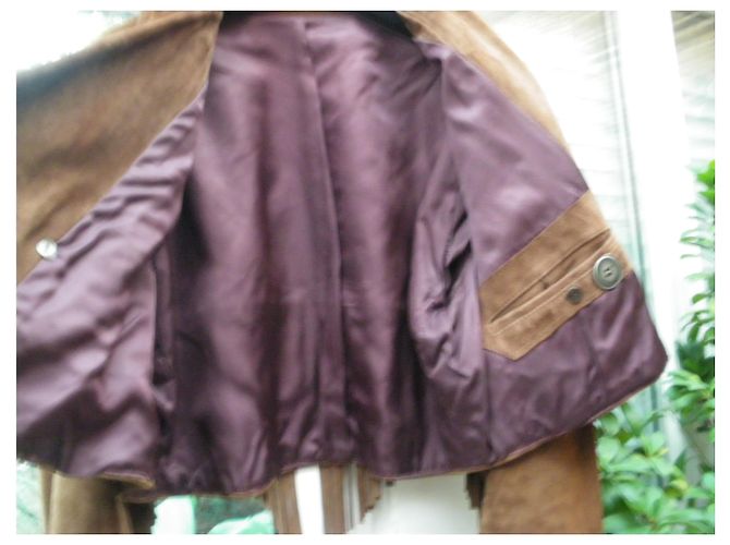 Autre Marque Western Wildlederjacke Dunkelbraun Deerskin Größe 42 - Ansicht 3
