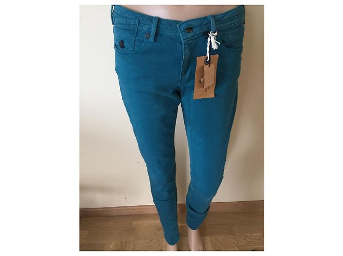 Vaqueros Maison Scotch de denim azul y verde - vista 3