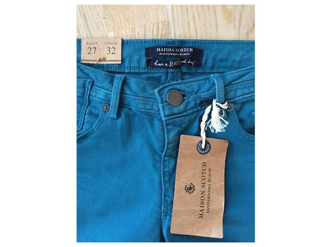 Vaqueros Maison Scotch de denim azul y verde - vista 5