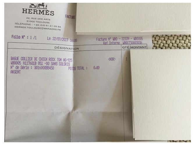 Hermès Colar De Cachorro De Rock Prata - vista 4