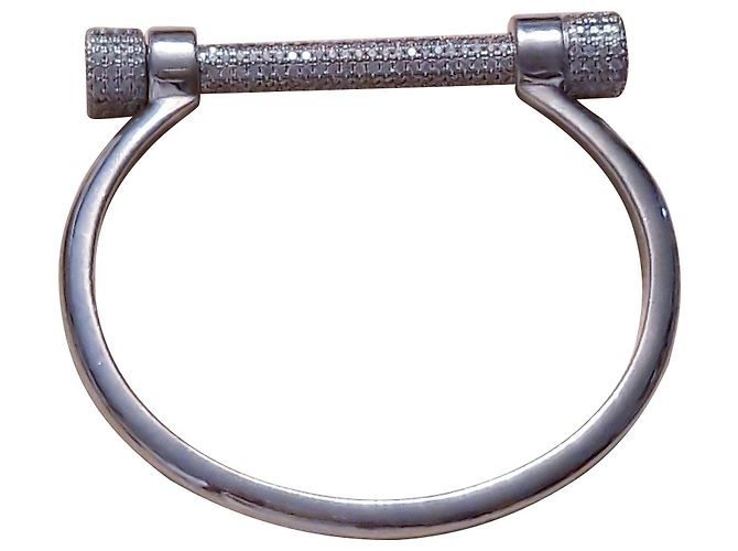 Bracciale Rigido APM Monaco Eiffel Argento 925 e Zirconi Taglia S - vista 2