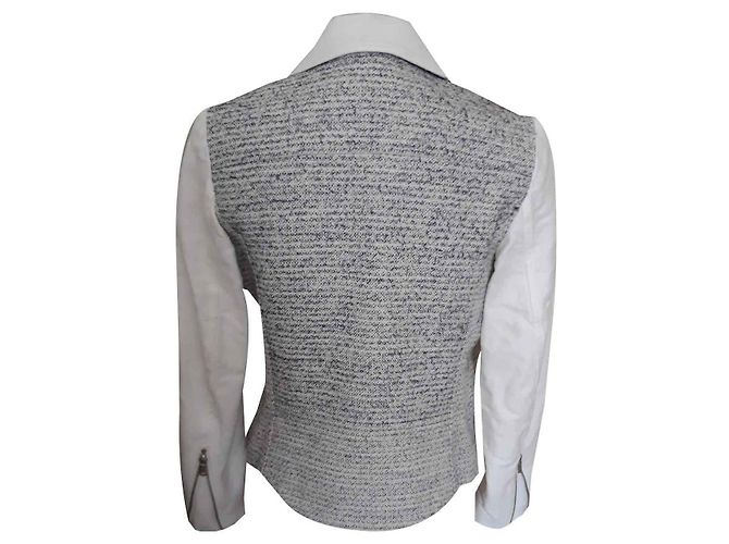 Giacca Perfecto Sandro in Tweed Bianco e Blu - vista 2