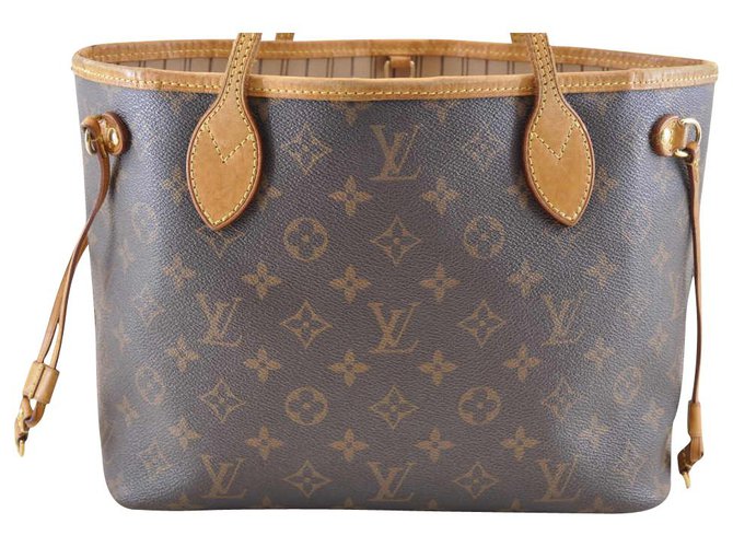 Louis Vuitton Neverfull PM Marrone - vista 3