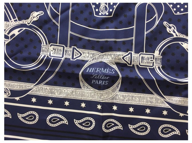 Hermès Bufandas de seda Azul - vista 2