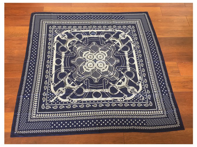 Hermès Bufandas de seda Azul - vista 3