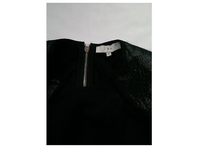 Iro Etuikleid aus Bi-Material in Schwarz - Ansicht 4