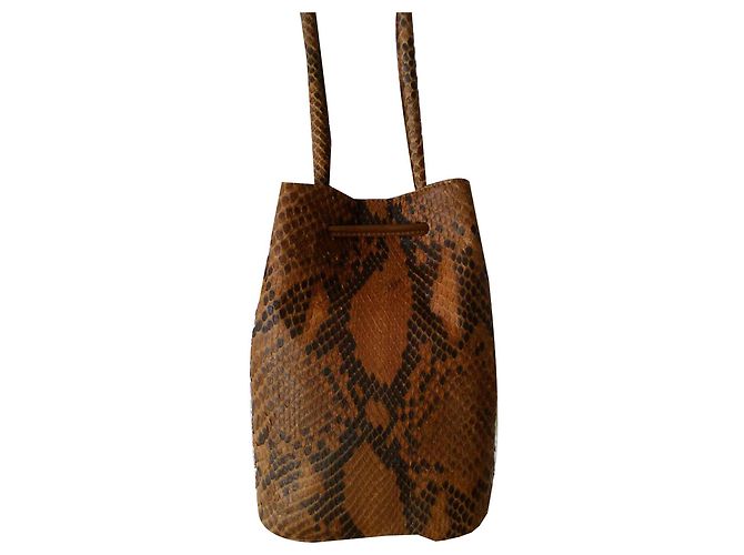 Autre Marque OMBELINE Paris Borsa in pelle di serpente Marrone - vista 2