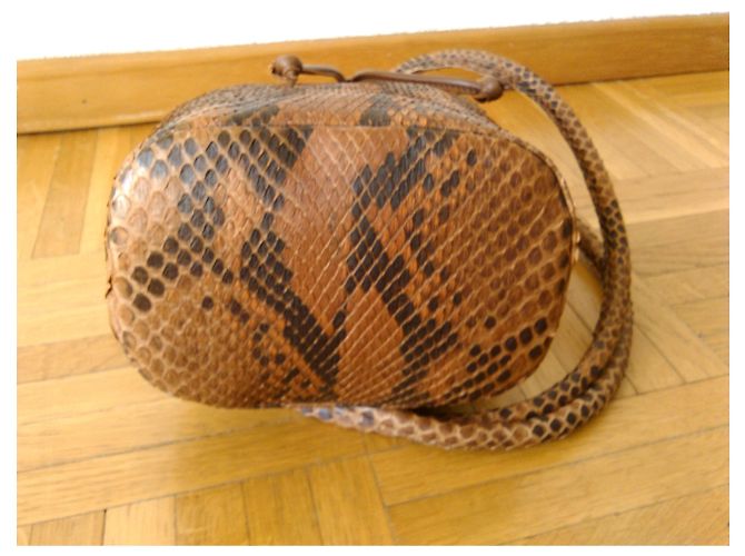 Autre Marque OMBELINE Paris Borsa in pelle di serpente Marrone - vista 3