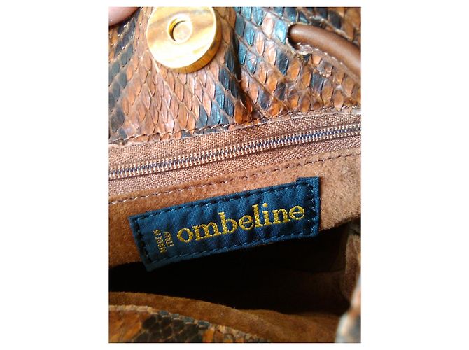 Autre Marque OMBELINE Paris Borsa in pelle di serpente Marrone - vista 4