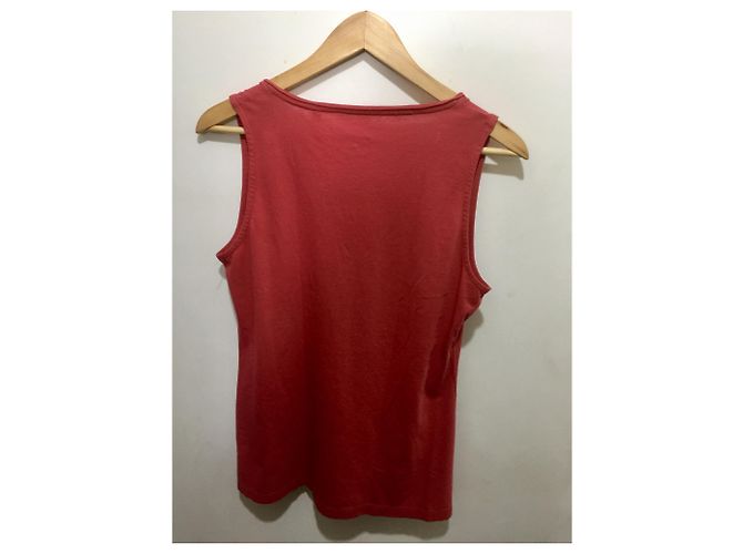 Camiseta sin mangas J.Crew con cuello en V roja de algodón - vista 2