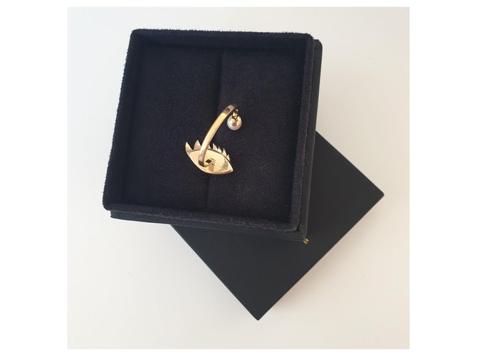 Anello "Anello per piercing" Delfina Delettrez Bianco Blu D'oro - vista 5