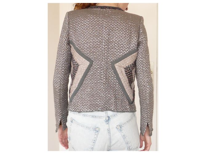 Lurex-Jacke von Peru Isabel Marant Silber Metallisch Hellblau - Ansicht 3