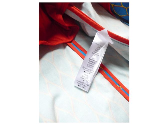 Gabardina Kenzo con Estampado de Red Azul y Amarillo Algodón - vista 6