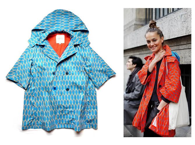 Gabardina Kenzo con Estampado de Red Azul y Amarillo Algodón - vista 7