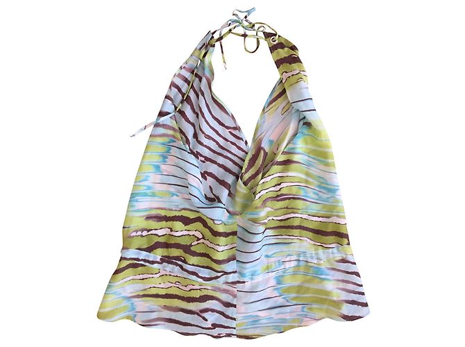 Top in seta Max Mara con lacci al collo e ai fianchi - vista 2