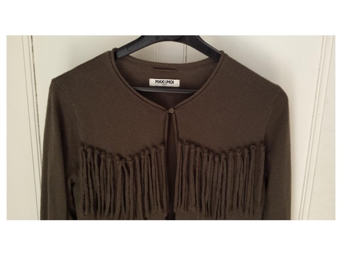 Max & Moi Strickjacke aus Wolle und Kaschmir Hellbraun - Ansicht 3