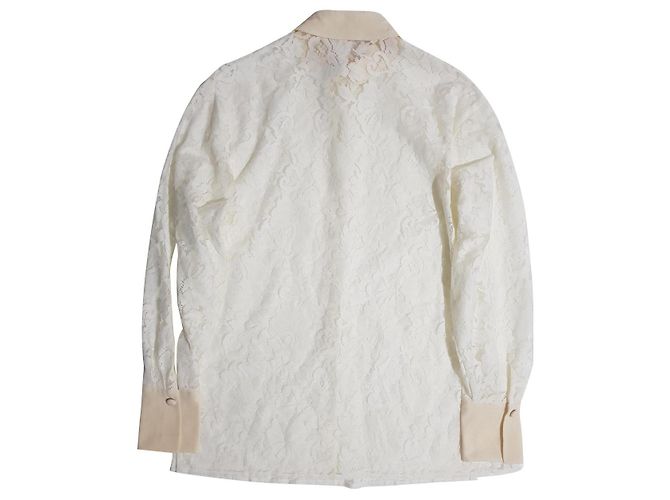 Camicia in pizzo bianca Diane Von Furstenberg con dettagli in seta Bianco Beige - vista 2
