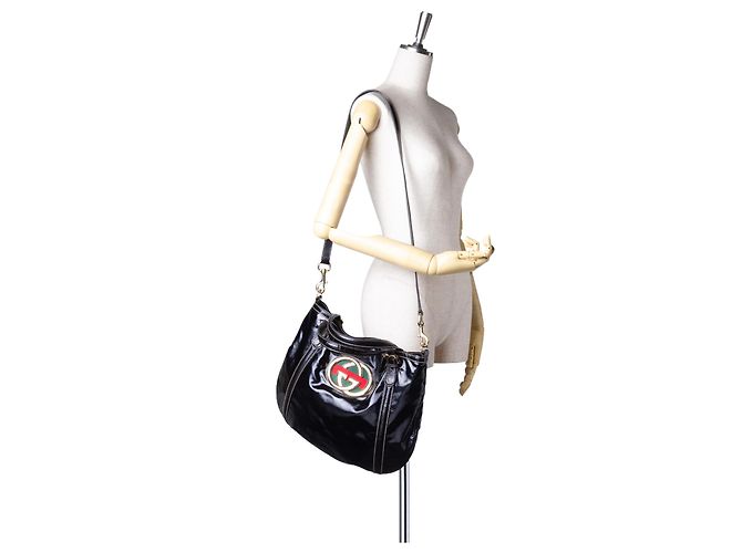 Cartella Britt in pelle nera Gucci - vista 8