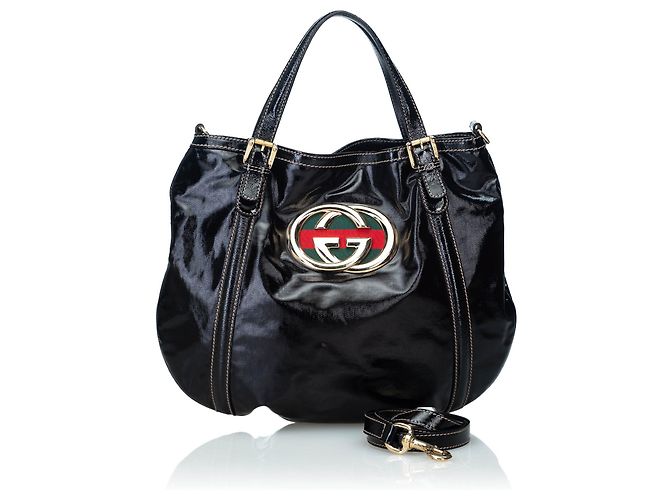 Cartella Britt in pelle nera Gucci - vista 9