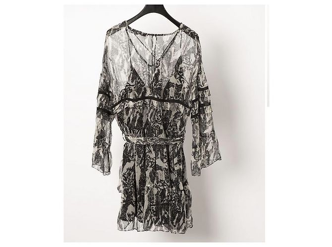Iro Clash Kleid Zebra Print Viskose Zebra-druck - Ansicht 8