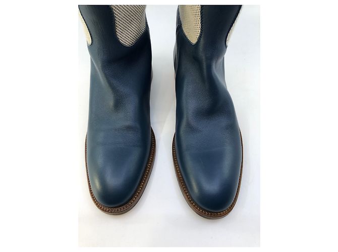 Kelly Hermès Stivali Jumping Blu Crudo - vista 10