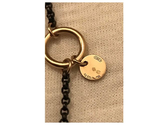 Collana Hermès Crazy Caleche Oro Rosa e Argento Nero D'oro - vista 2